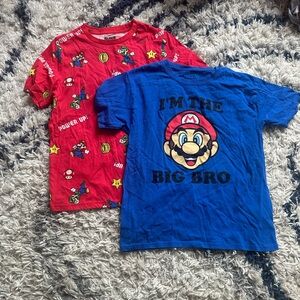 Super Mario Nintendo Kids T-Shirt Set - Red and Blue size Large